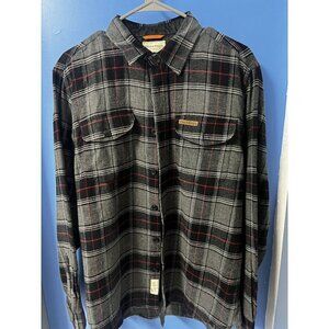 Field & Stream Mens Gray & Black Plaid Flannel Button-Up Shirt, SCANDINAVIAN